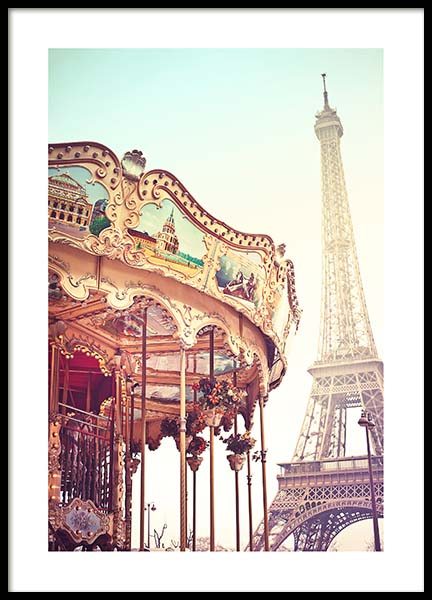 Rooftop View In Paris Poster