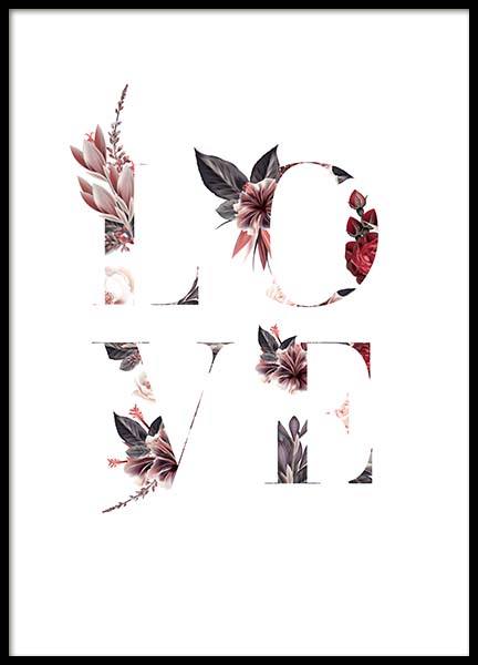 Floral Love Poster in the group Prints / Text posters at Desenio AB (10387)
