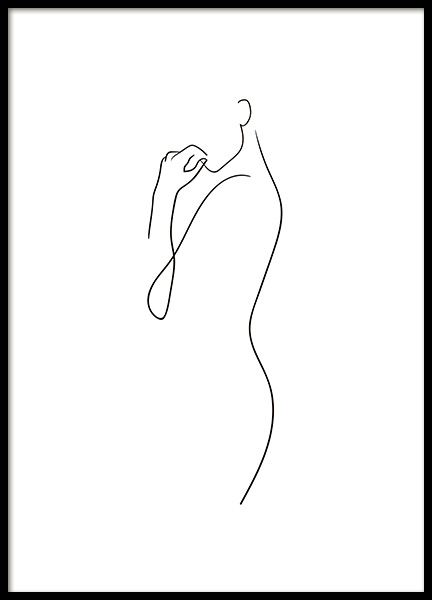 Curve Line Art Poster in the group Prints / Black & white at Desenio AB (10837)