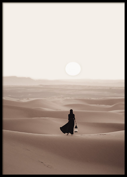 Woman in Desert Poster