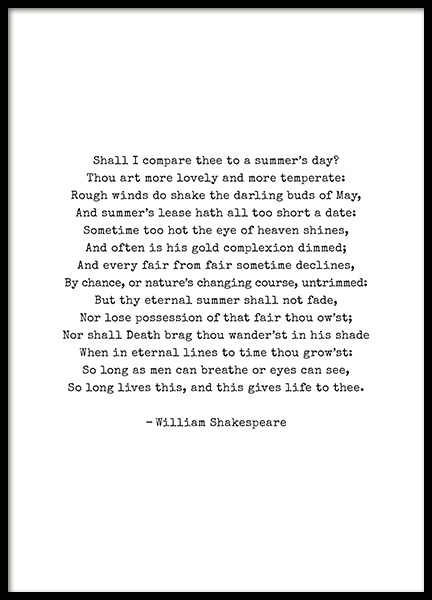 Shakespeare Poem Poster