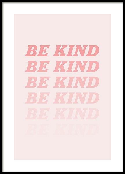 Be Kind Pink Poster