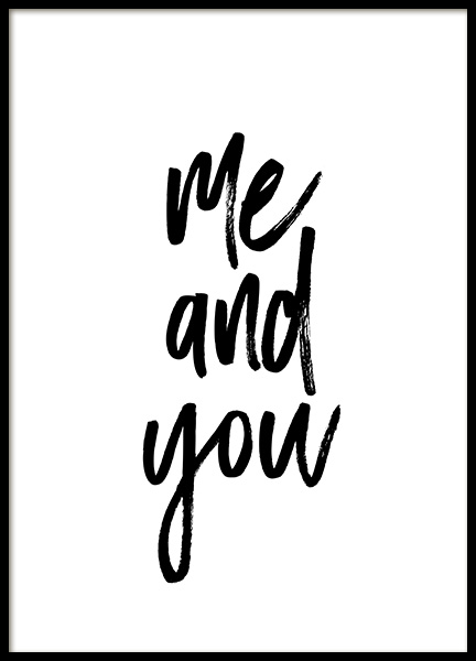 Me and You No1 Poster - Me and you typography - Desenio.co.uk