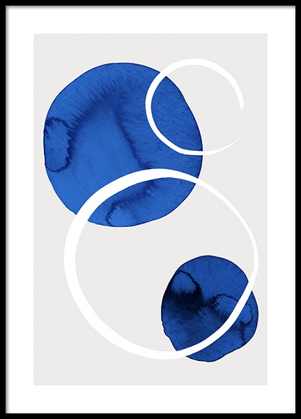 True Blue Shapes No1 Poster - Blue circles - desenio.co.uk