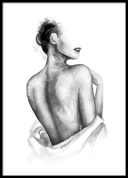Almost Nude Watercolor Poster