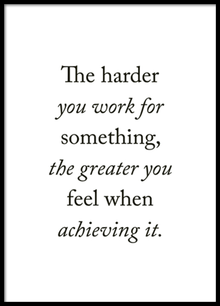 The Harder You Work Poster - Text poster - Desenio.co.uk