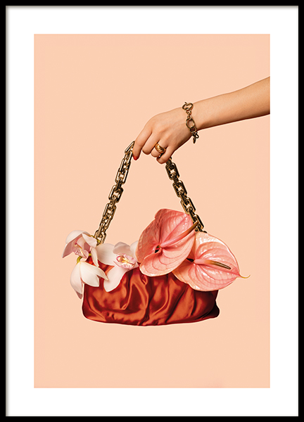 Bag With Flowers Poster
