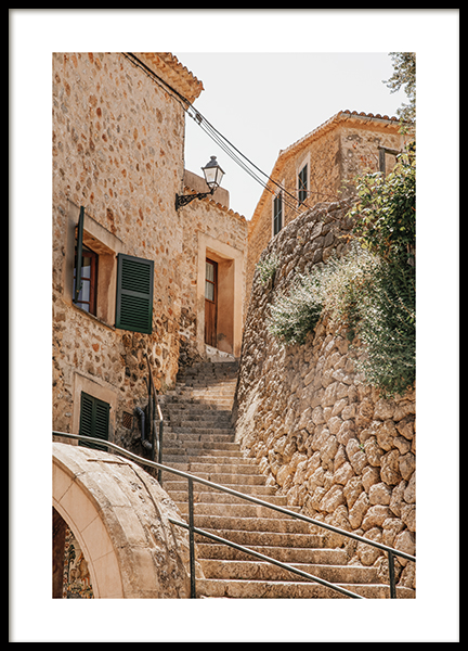 Stairs Of Deia Poster