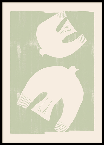 Birds in Green Poster