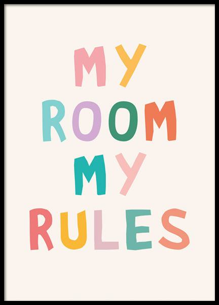 My Room My Rules Poster - My room my rules quote - desenio.co.uk
