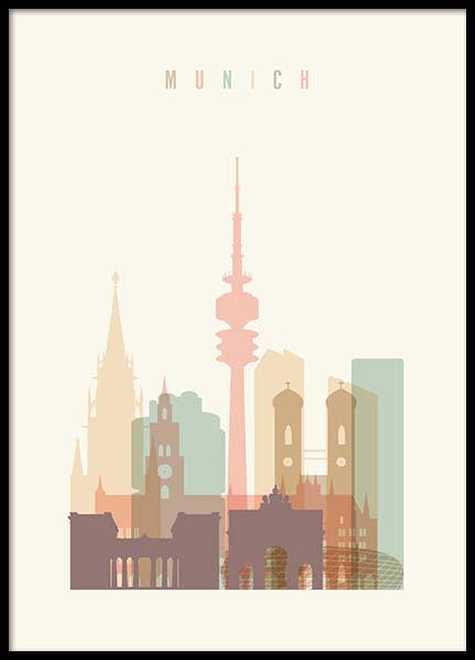 Munich Skyline Poster