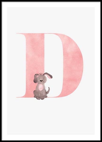 Alphabet D Poster in the group Prints / Kids at Desenio AB (2496)