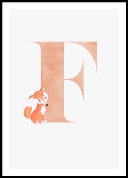 Alphabet F Poster in the group Prints / Kids at Desenio AB (2498)