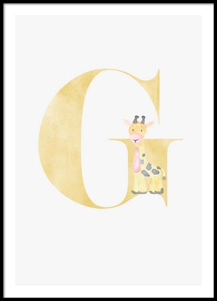 Alphabet G Poster in the group Prints / Kids at Desenio AB (2499)