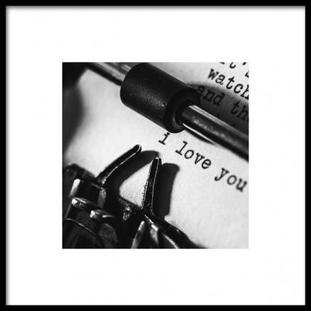 I Love You Typewriter Poster in the group Prints / Black & white at Desenio AB (3334)