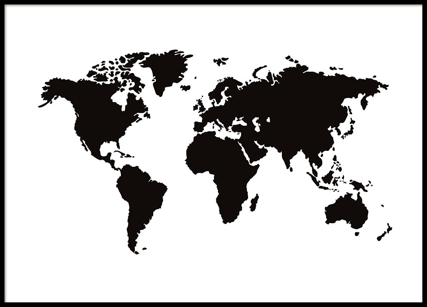 World Map Hd Black And White World Map Poster Black And White | Posters With Maps – Desenio.co.uk