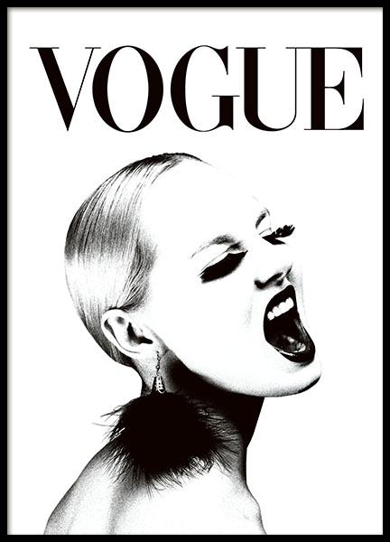 Affiche Noir Et Blanc Vogue Avec Une Femme Affiche Mo