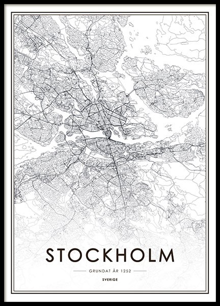 Prints and posters with Stockholm and maps