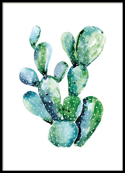 Poster of a cactus painted in acrylic, from Desenio. Buy your posters ...