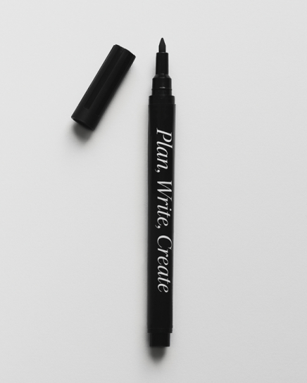 – A black chalk pen used to write on plexi glass