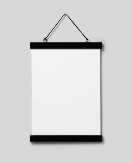  - Black poster hanger with magnet fastening, 22 cm