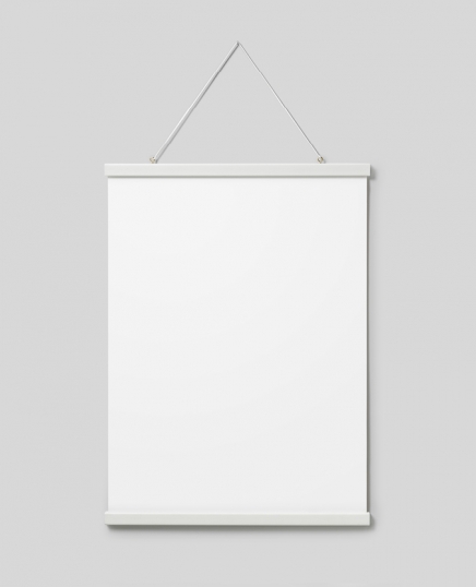  - White poster hanger with magnet fastening, 51 cm