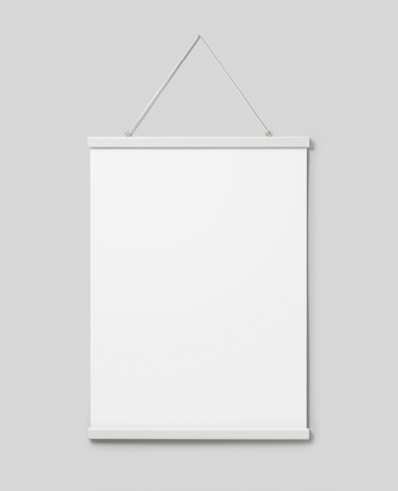 Poster hanger white 51 cm, magnet fastener