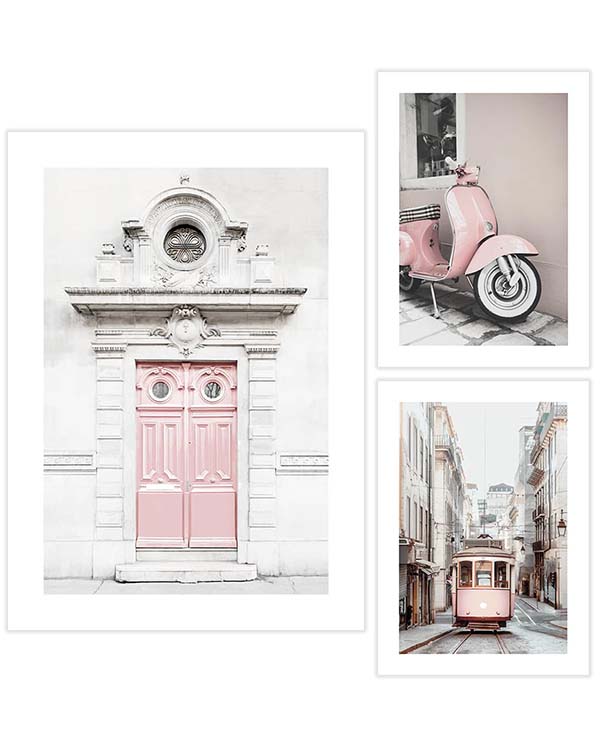 – Modern photographs in cities and vehicles with a pink touch