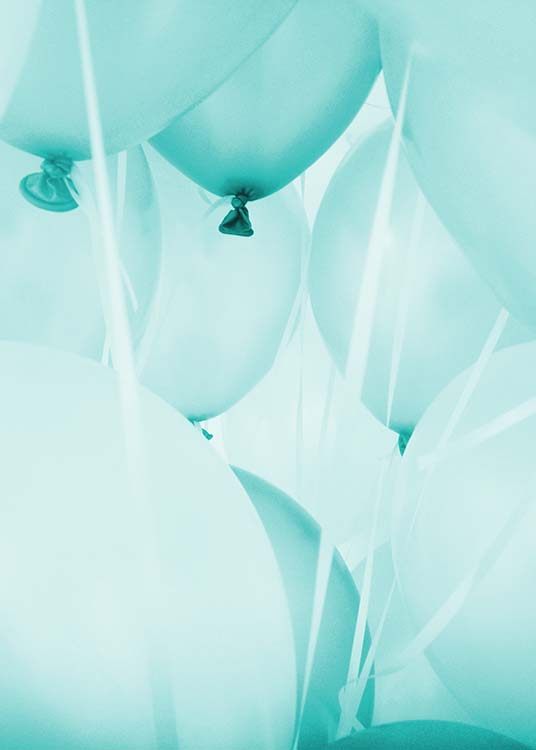 Mint Balloons Poster