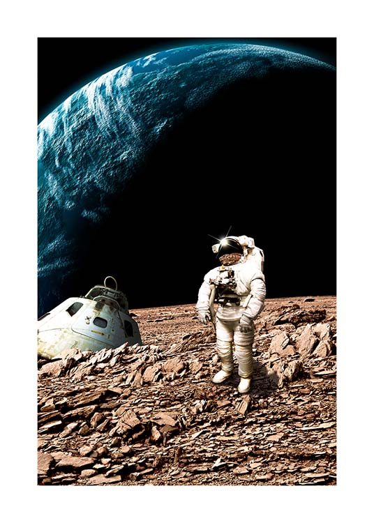 Astronaut On Moon Poster / Kids wall art at Desenio AB (10117)