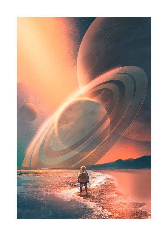 Planets In Sky Poster / Kids wall art at Desenio AB (10119)
