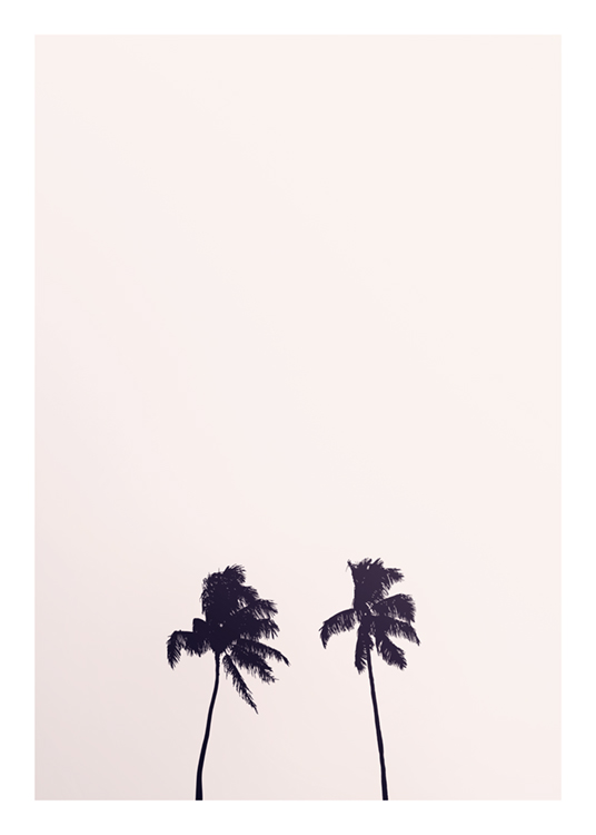 Pink Sky Palm Trees Poster