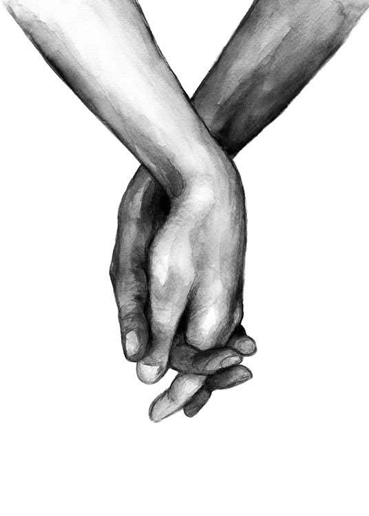 Watercolor Hands No1 Poster