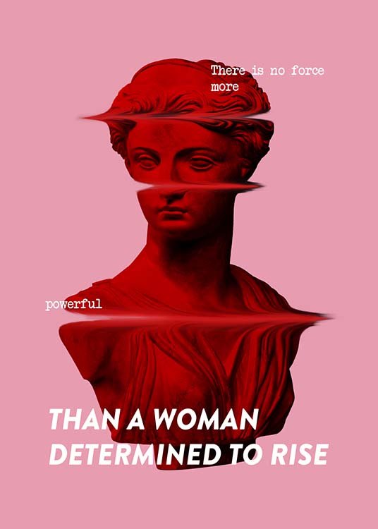 Red Statue Poster Strong Woman Desenio Co Uk