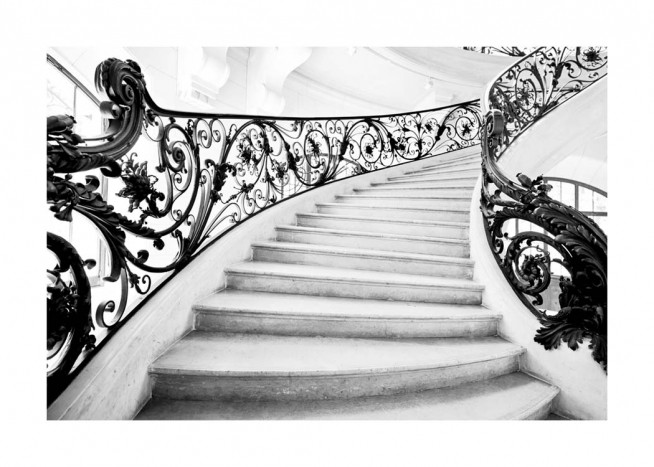 Art Nouveau Staircase Poster / Black & white at Desenio AB (10484)