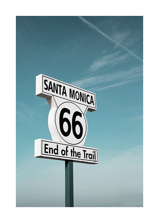 Route 66 Sign Poster / 50x70 cm | 19 ⅝ x 27 ½ in at Desenio AB (10778)