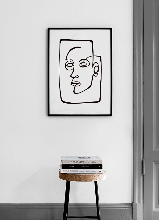 Abstract Line Portrait Poster