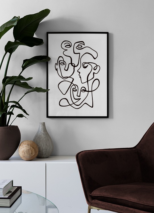 Abstract Line People No2 Poster - Abstract portrait - Desenio.co.uk