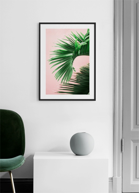 Pink and Green Palm No2 Poster