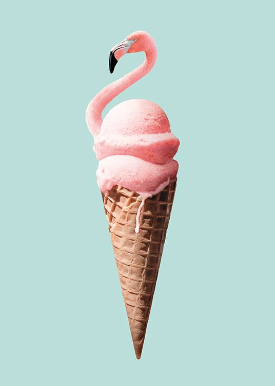 Flamingo Cone Poster