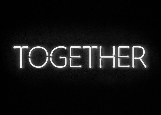 Together Neon Poster Neon Together Desenio Co Uk