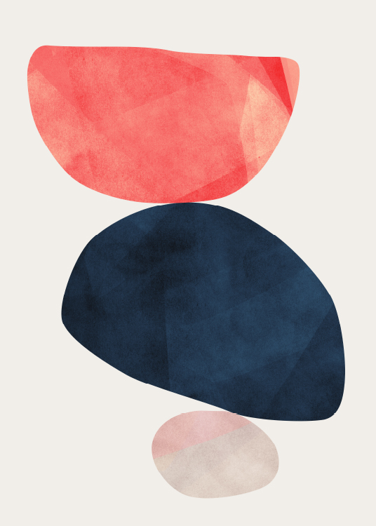  - Abstract shapes in different colours graphically keeping the balance.