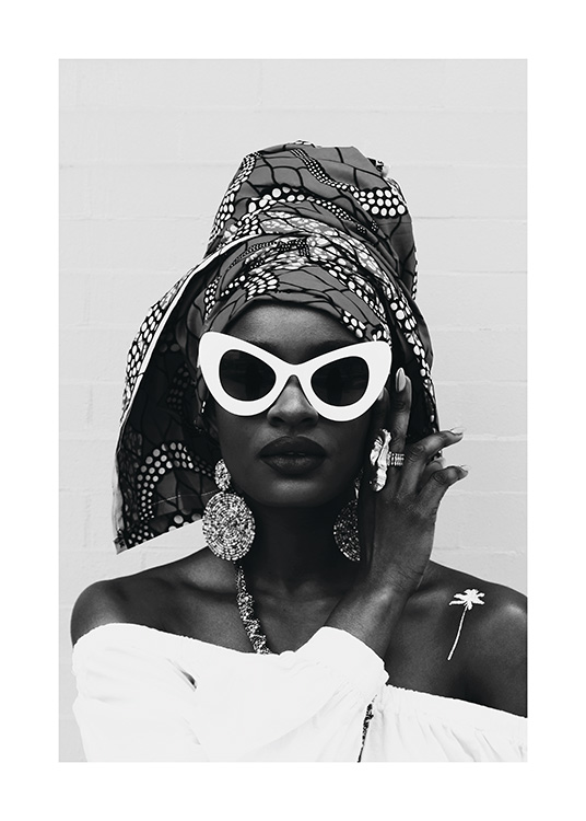 White Sunglasses Poster