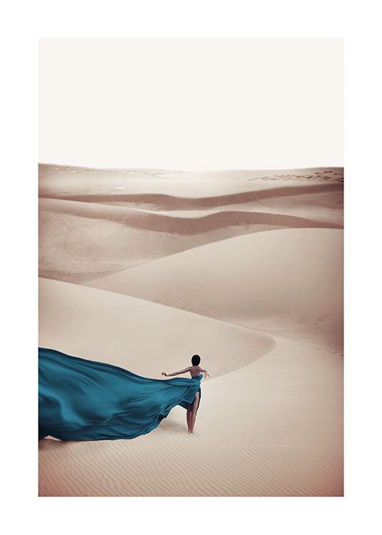 Woman in Blue Dress Poster / Nature prints at Desenio AB (11144)