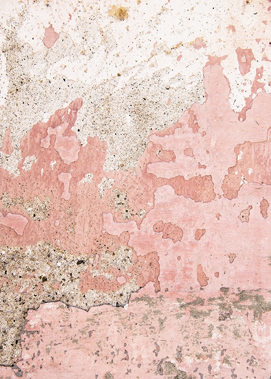  - Stylish photo of an old pink wall with the plaster peeling off.