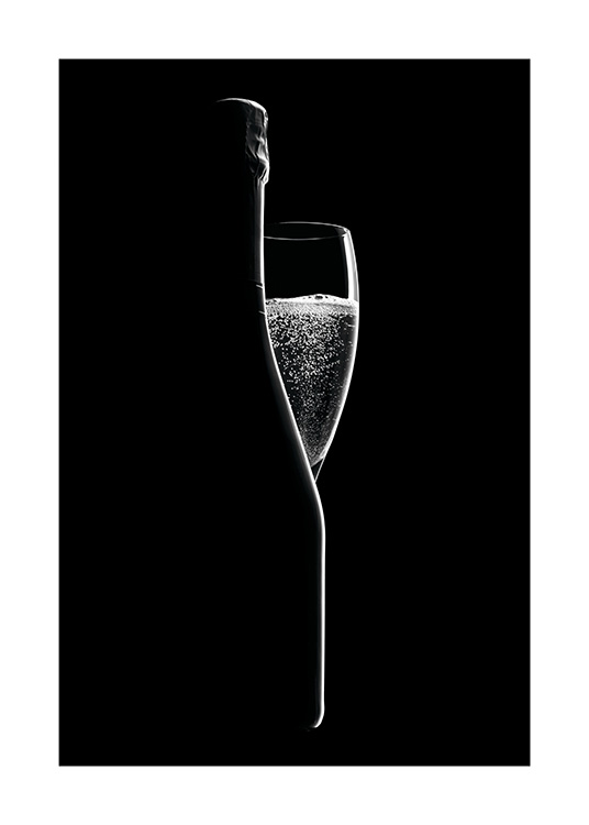 Sparkling Wine Poster / Black & white at Desenio AB (11276)