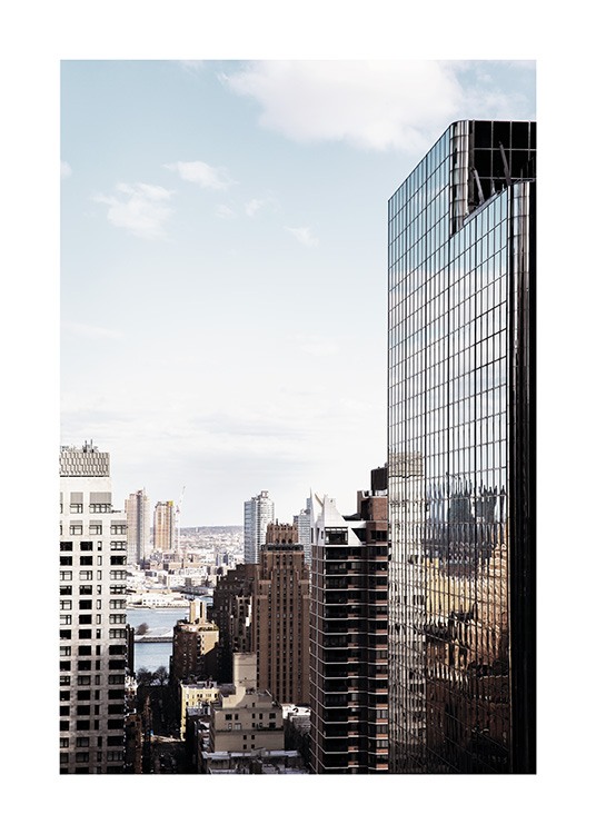  - Photo poster with a view of a neighbourhood in New York characterized by skyscrapers.