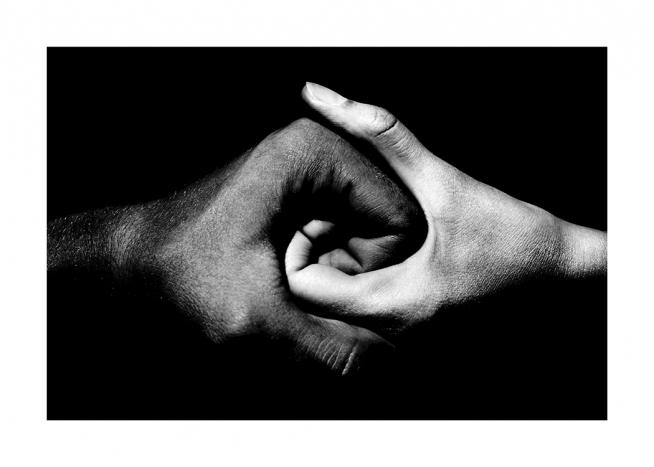 Holding Hands Poster / Black & white at Desenio AB (11491)