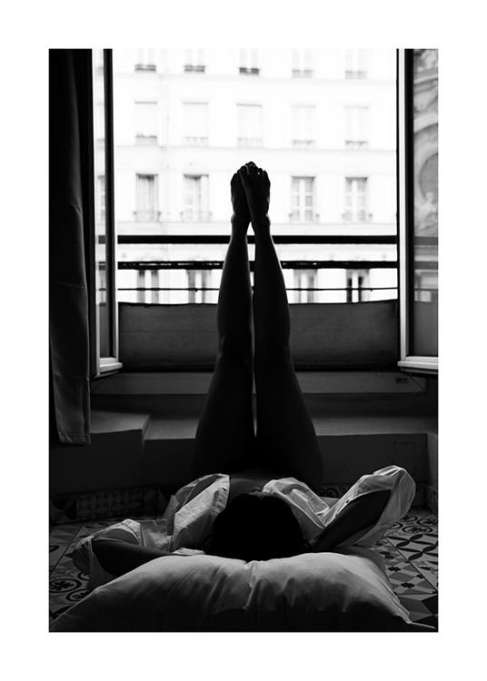 Paris Window Poster / Black & white at Desenio AB (11531)