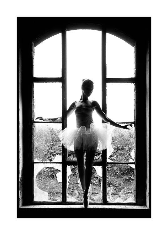 Window Ballet Poster / Black & white at Desenio AB (11701)